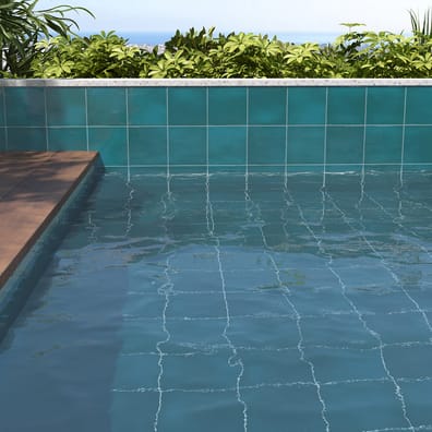 Carrelage Piscine effet Zellige SPLASH GLACIER 15x15 cm