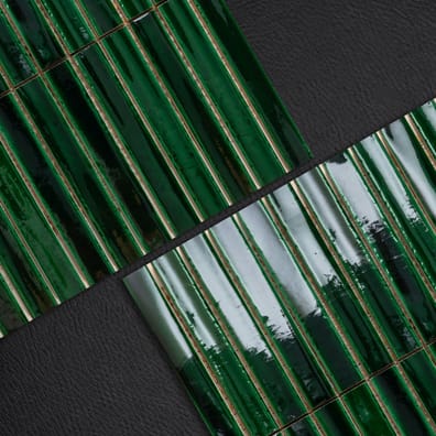 Carrelage vintage SHORT STICK EMERALD CRACKLE 28x32 cm