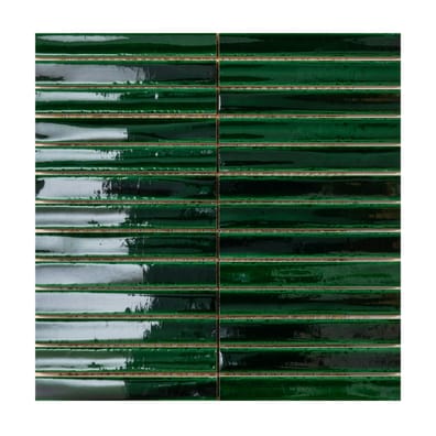 Carrelage vintage SHORT STICK EMERALD CRACKLE 28x32 cm