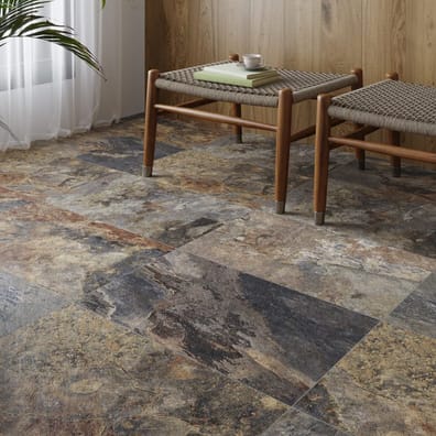 Classique et Marbré Carrelage effet pierre gris foncé nuancé ARDESIA NATURAL 32x62.5 cm - 1m² - As de Carreaux