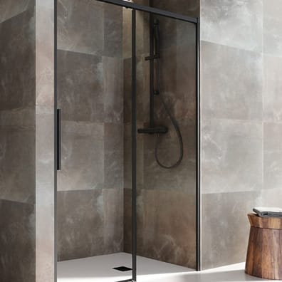 Paroi de douche coulissante SALMA 310 Noir - 128 cm