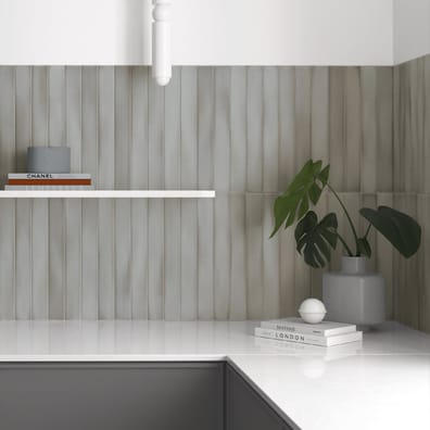 Carrelage effet Zellige MAJORA SKYLON GREY 5x40 cm