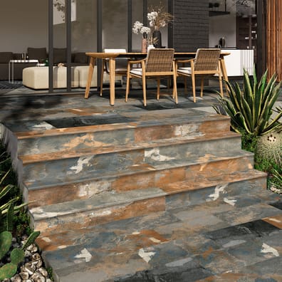 Lot de 13.86 m² - Carrelage effet pierre naturelle ANDORRA GRIP - 29.5X60 cm