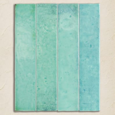Faïence effet Zellige MONALISA AQUA 6,5x32,8 cm