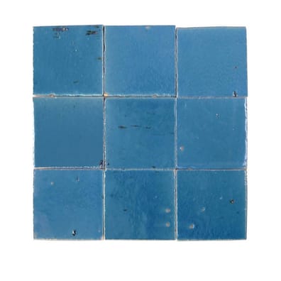 TCBL02 - TERRE CUITE EMAILLEE FAIT MAIN 10X10 CM BEU CLAIR  - 0,5 m²
