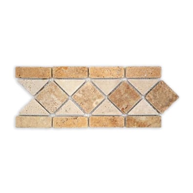 Frise travertin Jaune / travertin Beige 508 28.5x12 cm - Frise travertin - As de Carreaux