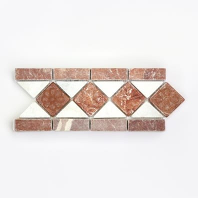 vente en ligne Frise Marbre Café / Afyon White 28.5x12 cm - Frise travertin - As de Carreaux