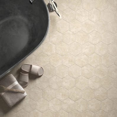 Carrelage tomette 17.5x20 - HEXATILE CEMENT SAND - 22095 R10 - 0.71m²