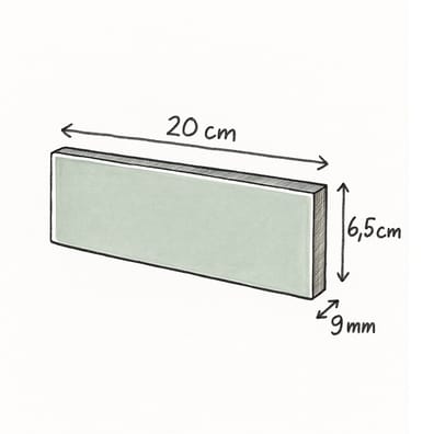 Esprit zellige Faience effet zellige vert d'eau 6.5x20 VILLAGE MINT 25643 - 0.5m² - As de Carreaux