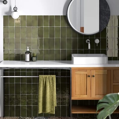 Faïence MANACOR BASIL GREEN 26908 - 7,5X15 - 0,5 m²