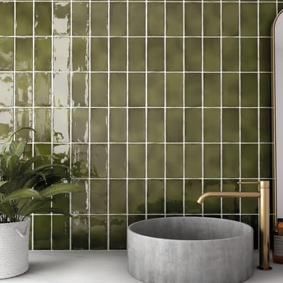 Faïence MANACOR BASIL GREEN 26908 - 7,5X15 - 0,5 m²