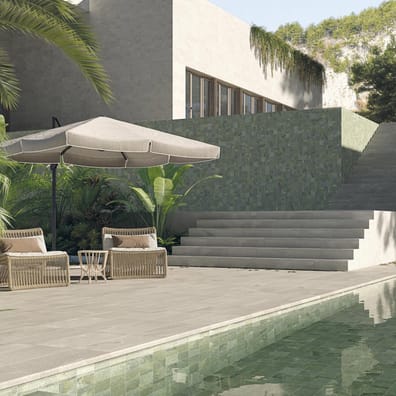 CARRELAGE PISCINE EFFET PIERRE NATURELLE  BALI GRIS - 30X30 - 0,99 m²