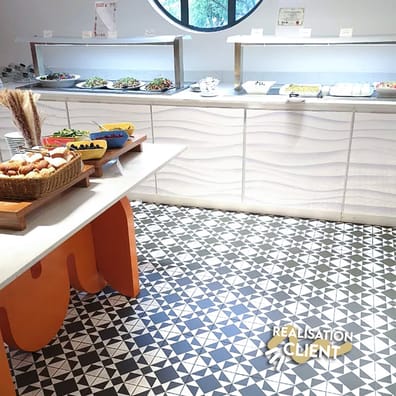 Carrelage géométrique aspect ciment KINABALU VENET 20X20 - 0,52m²