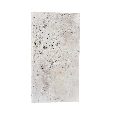 Margelle travertin LIGHT MIX 61x33 bord arrondi - ep.3cm - unité