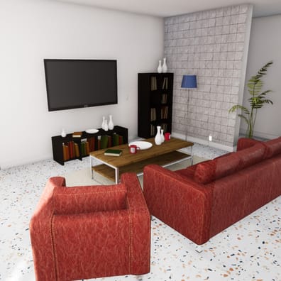 Terrazzo véritable pleine masse MILANO 60x60 cm - C 534