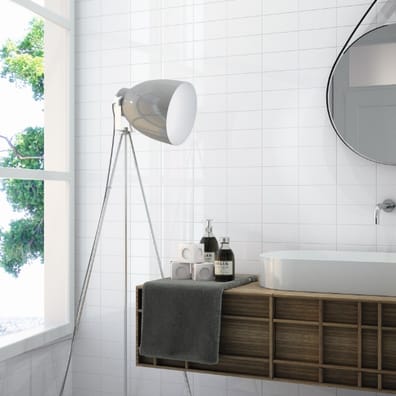 Lot de 7 m² - Carrelage métro plat 10x20 cm blanc brillant FLAT BLANCO BRILLO