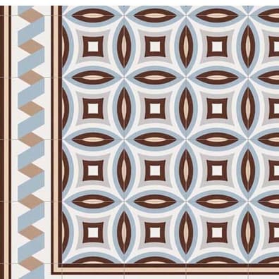 Carrelage imitation ciment 1900 FLORENTINA-3 - 20x20 cm ANGLE bleu beige - unité
