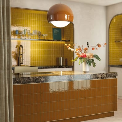 Faïence rétro chic AMARCORD AMBRA 5x15 cm