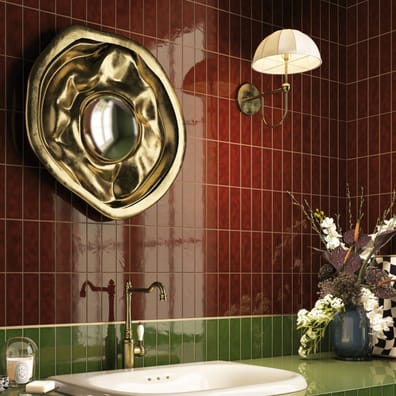 Faïence rétro chic AMARCORD MOGANO 5x15 cm