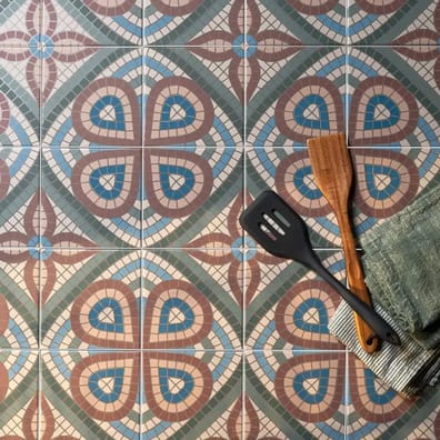 Carrelage effet mosaïque ancienne HACIENDA NEREIDA 15x15 cm - 0,95 m²