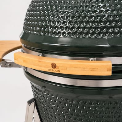 Barbecue OBSIDIAN KAMADO Ø55 cm vert - grille fonte, chariot inox, thermomètre