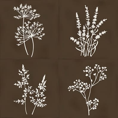 Faïence décorative ROOT ARVUM-4 BROWN 13X13 cm