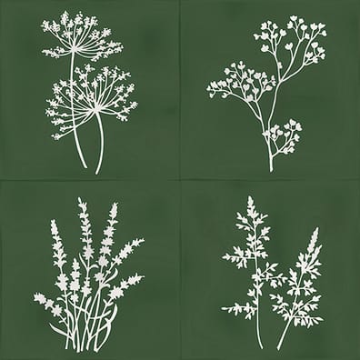 Faïence décorative ROOT ARVUM-4 GREEN 13X13 cm