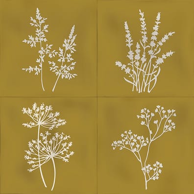 Faïence décorative ROOT ARVUM-4 OCHER 13X13 cm
