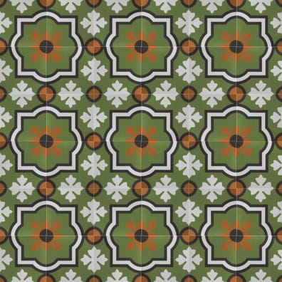 Carrelage effet carreau ciment  RIZOLI VERDE 20X20 - 1 m²