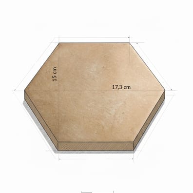 Carrelage couleur terre cuite CALLOT HEX TERRA - 15X17,3 - 0,86 m²
