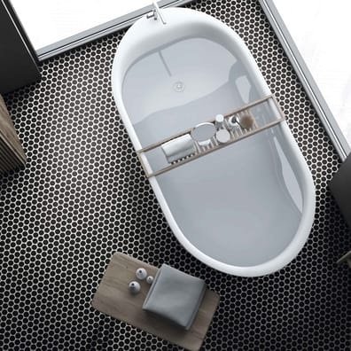 Carrelage imitation mosaïque 30,9x30,9 cm CIRCLE BLACK - 0.86m² - Sol - Intérieur - Salle_de_bain