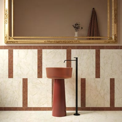 Carrelage effet marbre MEDICI ROSSO VERONA RETT 10x60 cm
