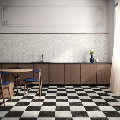 Carrelage effet marbre MEDICI CARRARA RETT 7,5x30 cm