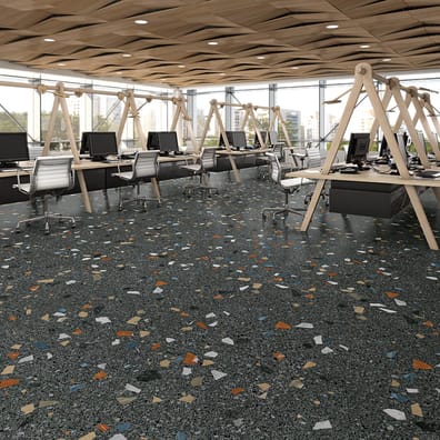 Carreau style terrazzo STRACCIATELLA-R GRAFITO 80 x80 cm - R10