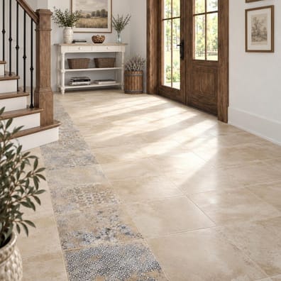 Carrelage Grès Cérame Effet Ciment Vieilli APOLINIA BEIGE Mat R10 Intérieur Sol Mur 33x33 cm