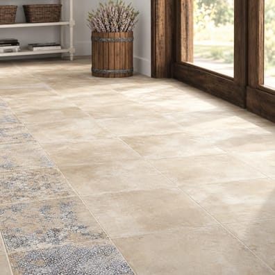 Carrelage Grès Cérame Effet Ciment Vieilli APOLINIA BEIGE Mat R10 Intérieur Sol Mur 33x33 cm