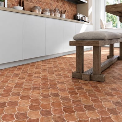 Carrelage Grès Cérame Écaille Terre Cuite SCALE COTTO Brillant Sol Mur Intérieur Extérieur 30x30 cm