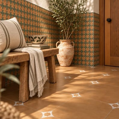 Carrelage Grès Cérame Zellige Oriental Tetuan Cotto Emerald Brillant Mural 31x56 cm