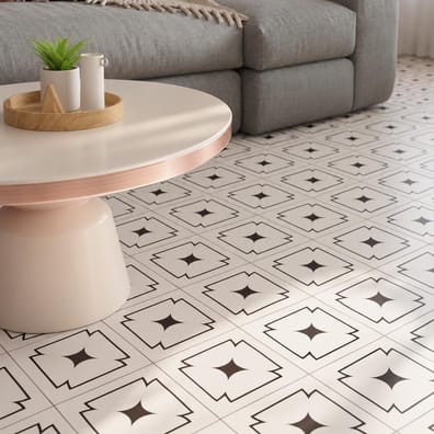 Carrelage imitation ciment MERRI BLANC 20x20 cm