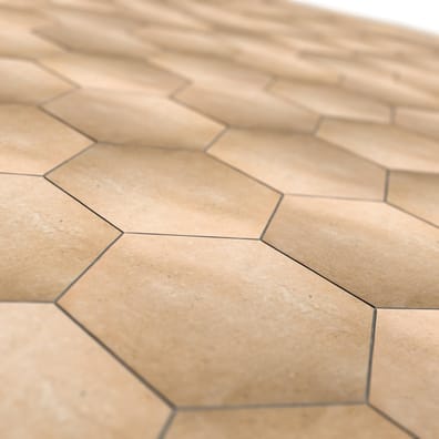 Carrelage Grès Cérame Effet Terre Cuite Hexagonal CALLOT HEX TERRA Mat R10 15x17,3 cm Intérieur Extérieur