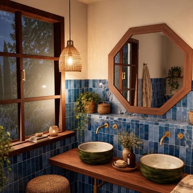 Esprit zellige Carrelage effet zellige 6.5x20 ARTISAN BLEU COLONIAL 24470 - 0.5m² - As de Carreaux