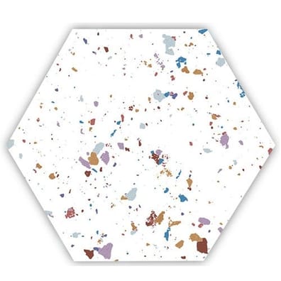 Carrelage Terrazzo multicouleur avec éclats variés 25x30 cm