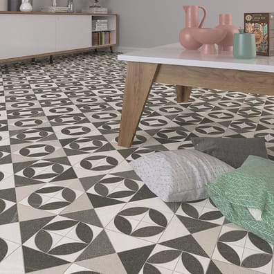 Carrelage imitation ciment 15x15 cm SCRANTON ANTHRACITE Rectifié - 1m²