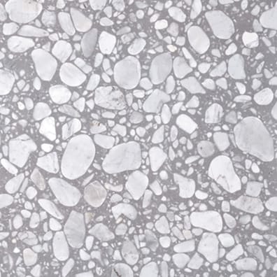 Carrelage Terrazzo gris avec morceaux marbrés blancs taille 60x60 cm