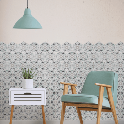 Carrelage tomette 14x16 cm CAMBRIDGE BLUE- 0.50 m²