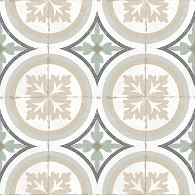 Carreau de ciment multicouleur motifs floraux et géométriques 20x20 cm
