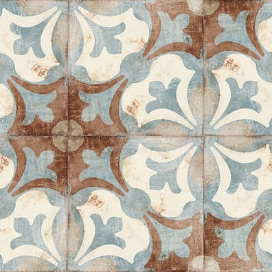 Carrelage aspect ciment décoré vieilli 20x20 cm TAMISE - 0.52 m²
