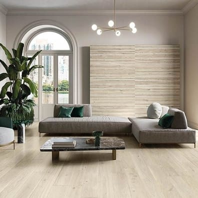 Carrelage aspect bois moderne grand format ANDRIA BLANC 20X120- 1,44 m²
