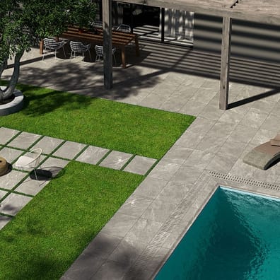Carrelage anti dérapant en grès cérame effet pierre CAIRNS CORDA ANTISLIP 30X60 - 1,08m²