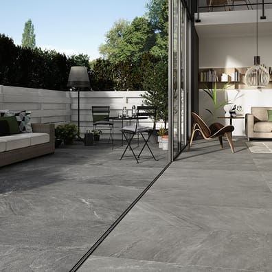 Carrelage anti dérapant en grès cérame effet pierre CAIRNS GRIGIO CHIARO ANTISLIP 30X60 - 1,08m²